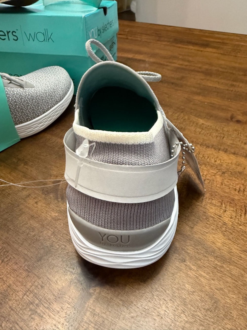 YOU by Skechers Womens Gray Knit Slip-On Walking Shoes - Picture 4 of 5